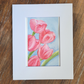 Pink Tulips, Original Watercolor